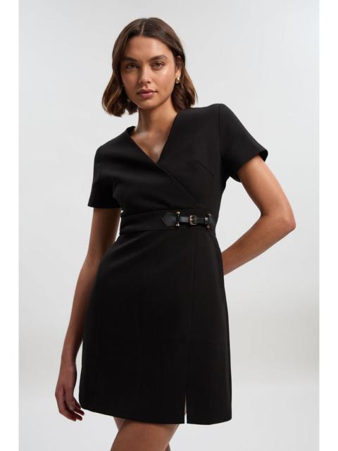 KAREN MILLEN Compact Essential Tab Waist Mini Dress