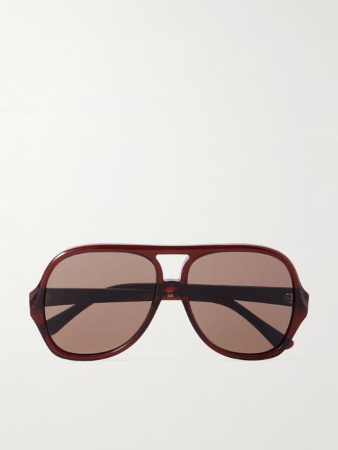 Chloé Salomé aviator-style acetate sunglasses Brown