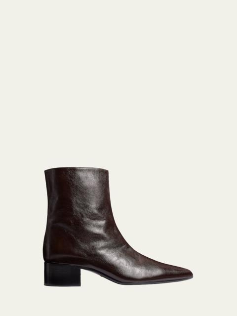 KHAITE Andee Leather Ankle Boots
