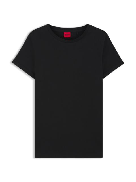 HUGO RELAXED FIT T-SHIRT IN COTTON WITH CUT-LOGO PRINT
