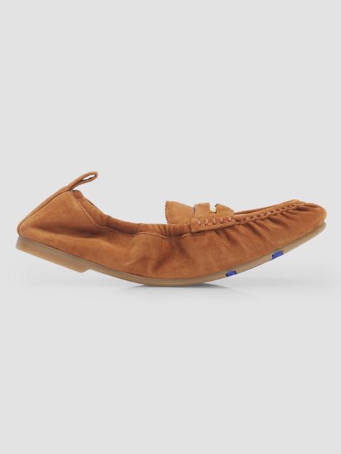 Burberry Women's Fawn Suede Penny Loafers - Cognac