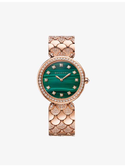 BVLGARI DVP33MALPGD12 Divina 18ct rose-gold and 2.69ct diamond quartz watch