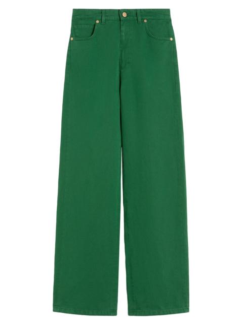 Max Mara Women's Cotton and Linen 5 Pocket Trousers - Green