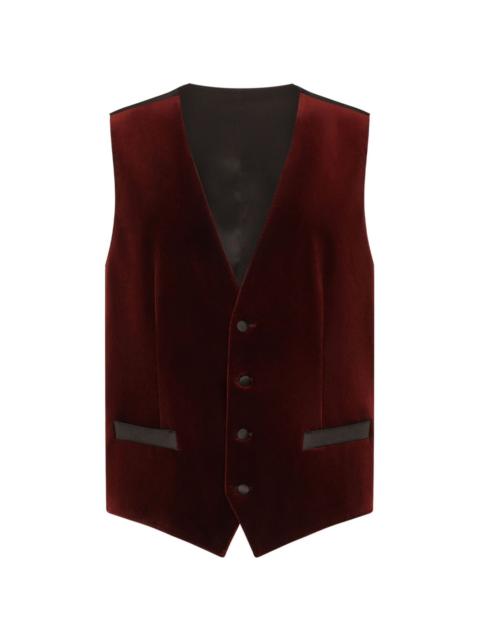 buttoned sleeveless jacket