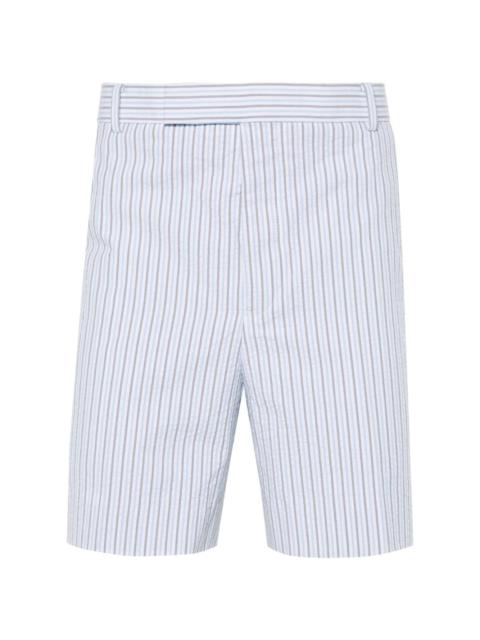 striped seersucker cotton shorts