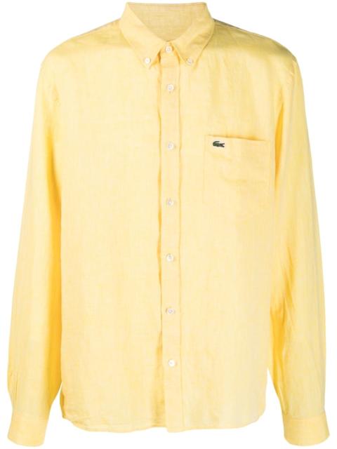 logo-embroidered button-down shirt