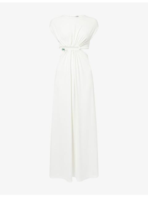 CHRISTOPHER ESBER Droplet Crystal Clasp Stretch-Jersey Maxi Dress