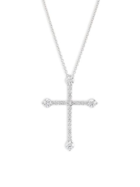 ROBERTO COIN Women's 18K White Gold Diamond Cross Pendant Necklace - White Gold