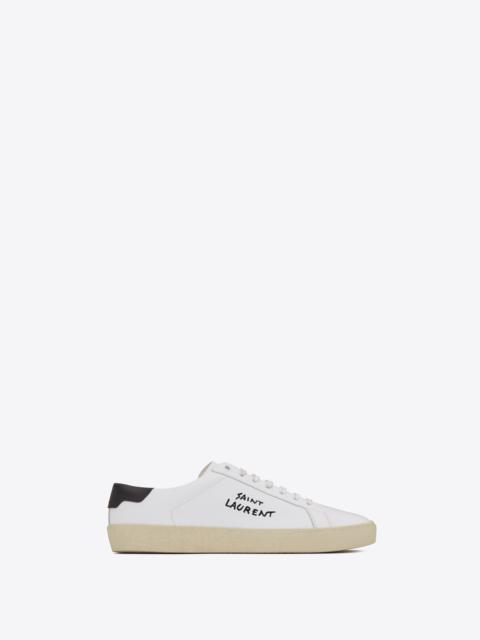 SAINT LAURENT court classic sl/06 embroidered sneakers in leather