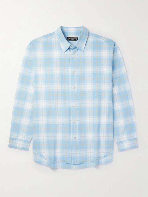 MASTERMIND WORLD Checked Embroidered Cotton-Flannel Shirt