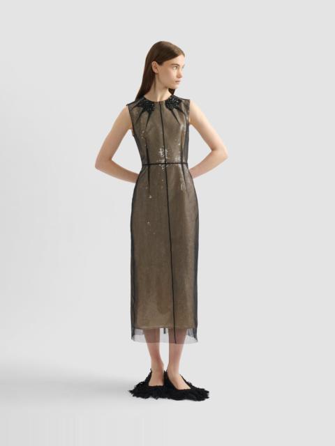 Erdem EMBELLISHED ORGANZA SEQUIN MIDI DRESS