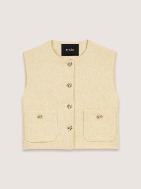 maje Tweed sleeveless jacket