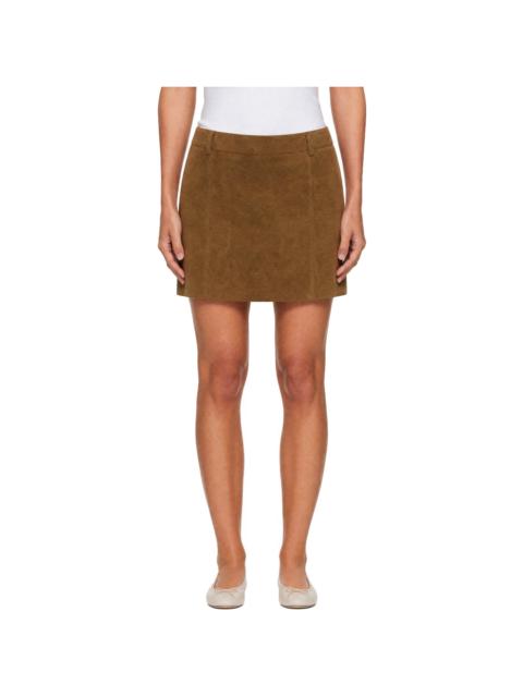 Dunst Brown Alter-Suede Miniskirt
