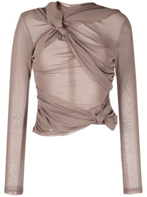rokh knot-detail long-sleeve top