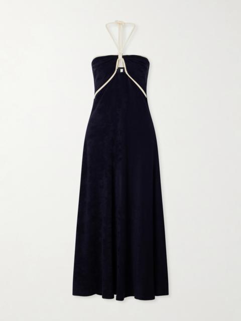 Johanna Ortiz Gleymoon Cut-out Cotton-terry Halterneck Maxi Dress