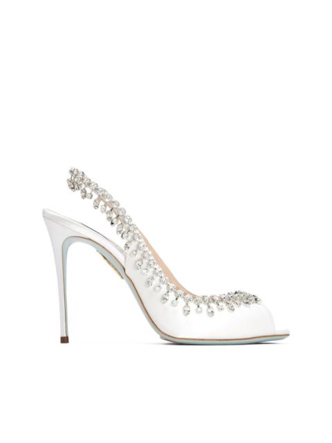 AQUAZZURA 105mm Temptation crystal-embellished slingback sandals