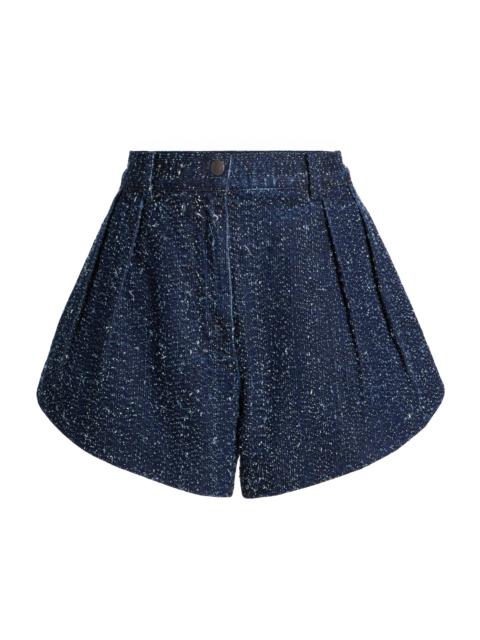 RONNY KOBO Women's Anissa Textured-Denim High-Rise Shorts - Dark Indigo