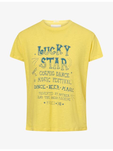 MOTHER The Sinful Slogan-Print Cotton and Linen-Blend T-Shirt