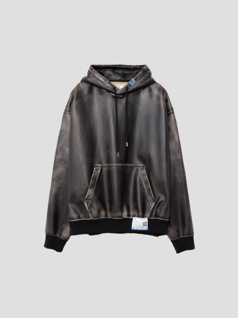 SYNTHETIC LEATHER HOODIE