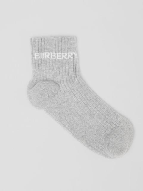 Burberry Logo Intarsia Technical Stretch Cotton Ankle Socks