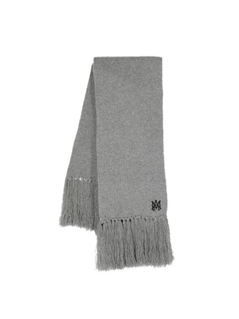 AMIRI logo-embroidered fringed cashmere scarf