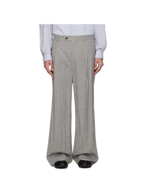 HED MAYNER Gray Crinkled Trousers