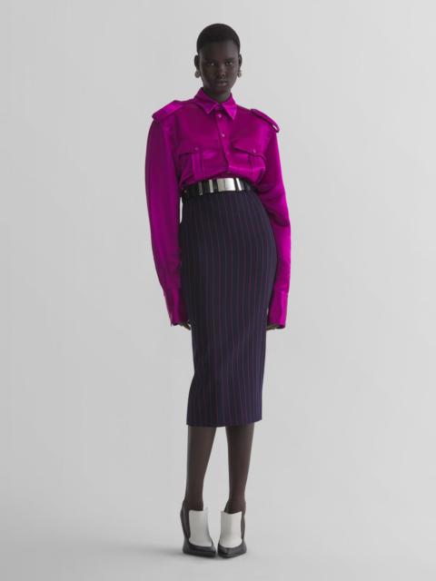 MUGLER pinstripe midi pencil skirt