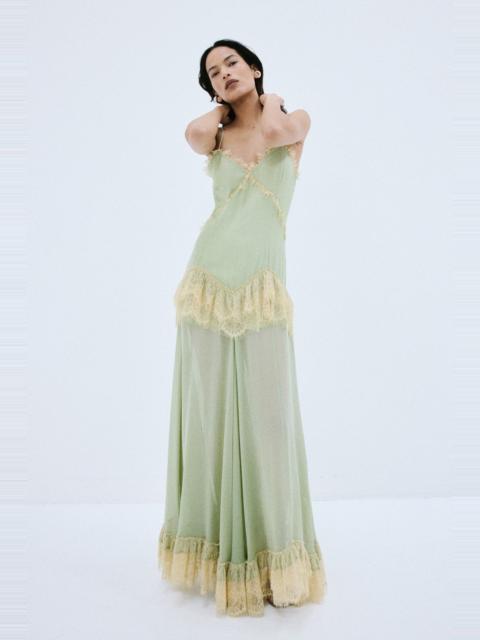 De La Vali ESTELA MAXI DRESS IN MINT GREEN VISCOSE GEORGETTE