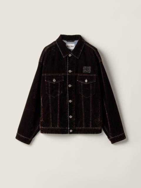 Miu Miu Flocked chambray jacket