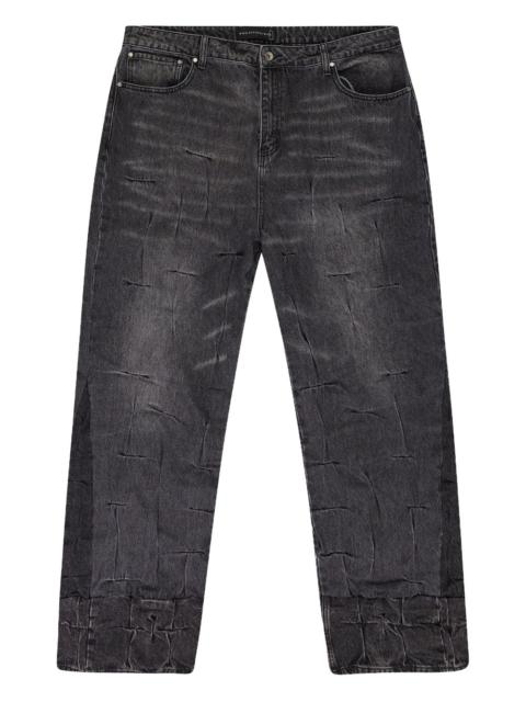 WHO DECIDES WAR gathered straight jeans