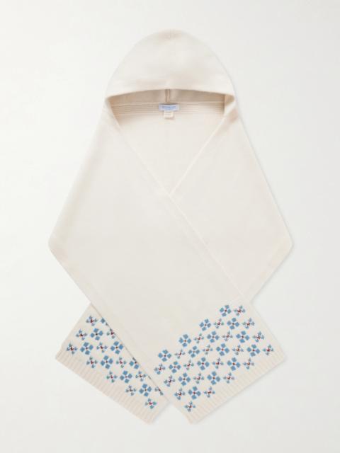 CALLE DEL MAR Winter Hooded Fair Isle Cashmere Scarf