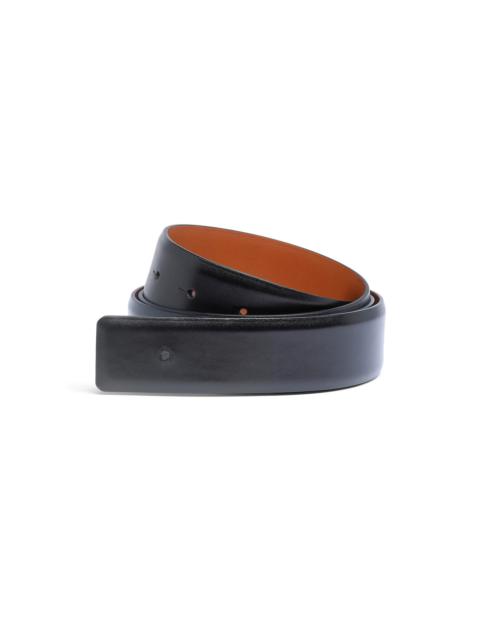 Blue leather belt strap