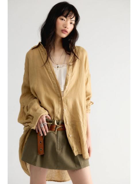 FREE PEOPLE Selene Button Down Linen Shirt