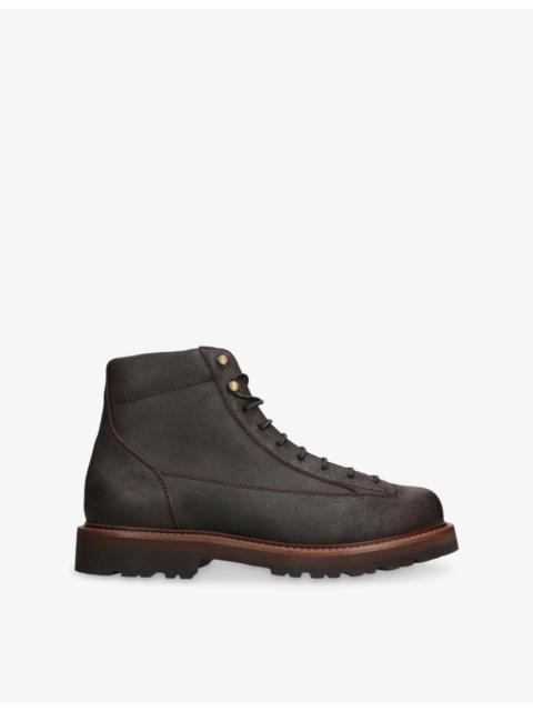 Brunello Cucinelli Hiker Lace-Up Suede Ankle Boots