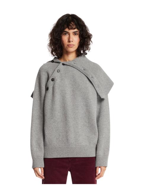 armarium Gray Asymmetric Buttoned Sweater