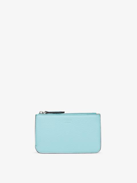 FENDI Fendi Roma key pouch with gusseted sides. The back features four card slots. Inside there is a pull-