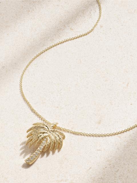 SYDNEY EVAN Palm Tree 14-karat Gold Diamond Necklace