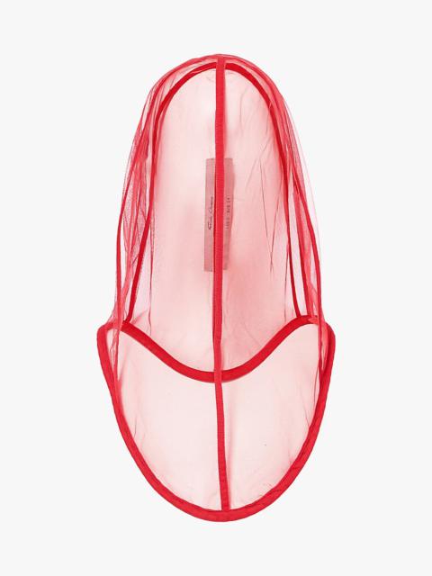 Rick Owens Transparent weighted-seam tulle hood