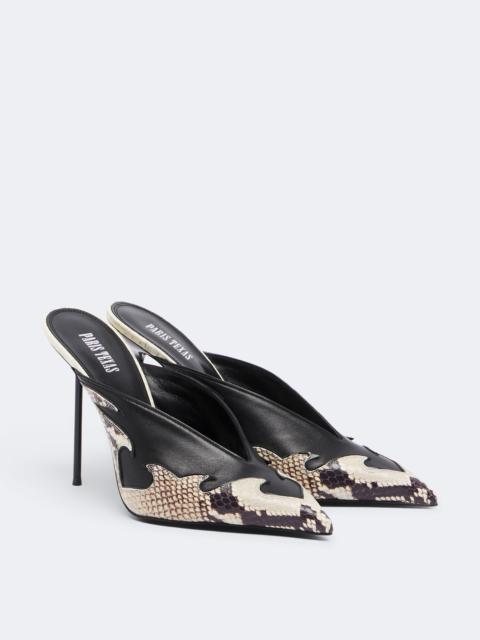 PARIS TEXAS Lidia Queen of Hearts leather mules