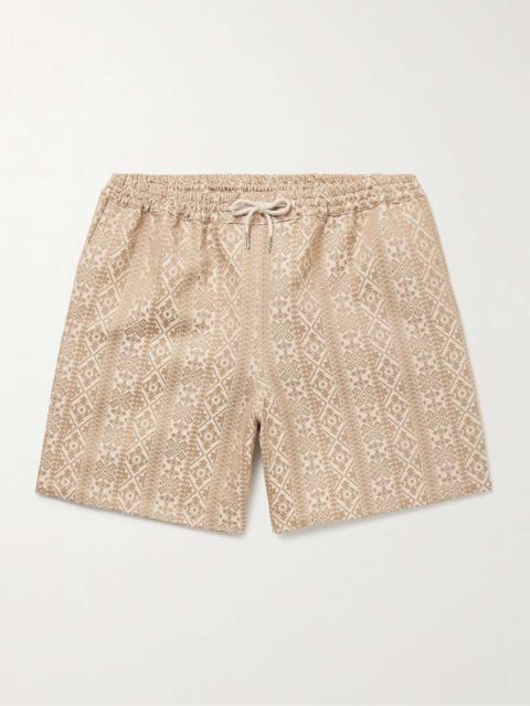 A KIND OF GUISE Volta Straight-Leg Linen and Cotton-Blend Jacquard Drawstring Shorts