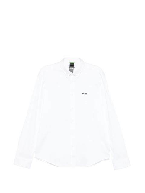 BOSS logo-embroidered shirt