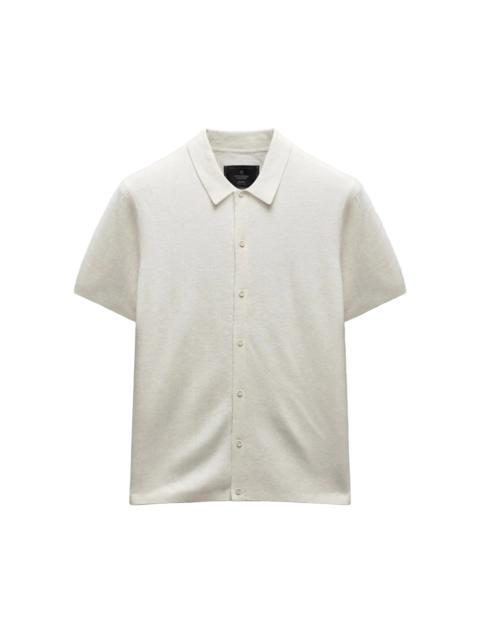 Reigning Champ Cotton Linen Stripe Piazza Shirt - Ivory