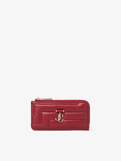 JIMMY CHOO Lise-z
Cranberry Quilted Nappa Leather Card Holder with JC Emblem