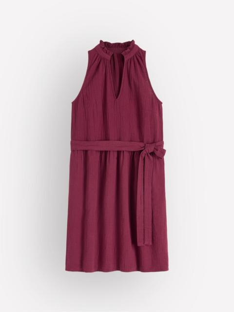BODEN Viv Double Cloth Short Dress-Deep Wisteria