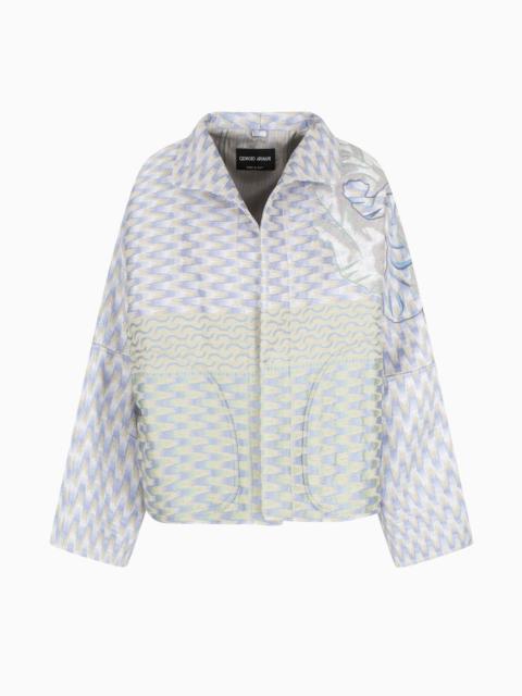 コート GIORGIO ARMANI Jacquard hemp, linen and silk caban GIORGIO ARMANI Giorgio Armani Jacquard Hemp, Linen And Silk