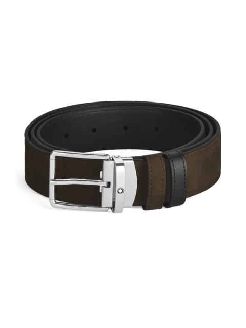 Montblanc EVERYDAY BUCKLE BROWN/BLACK 35MM REVERSIBLE LEATHER BELT