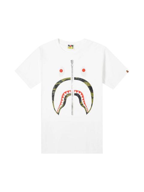A BATHING APE® BAPE ABC Camo Shark Tee 'White/Green'