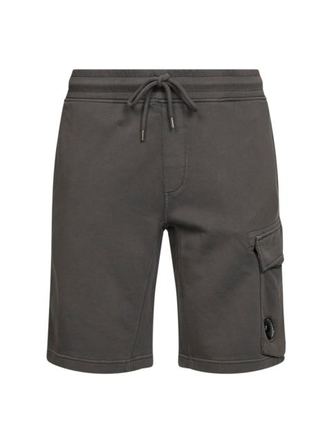 C.P. Company Grey diagonal cotton fleece cargo sweatshorts