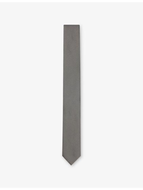 HUGO Geometric-Pattern Silk Tie