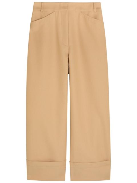 Another Tomorrow Another Tomorrow Turn-up Cuff Wide-leg Trousers